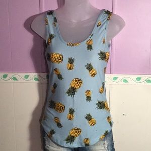 Rue21 Pineapple Pattern Fitted Tank Top S